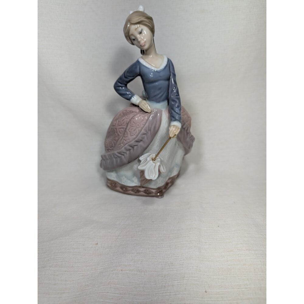 Lladro Spain Porcelain Figurine Evita 5212‎ Girl Umbrella Parasol Original Box